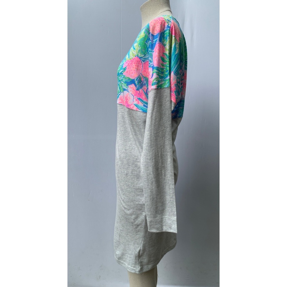 Lilly Pulitzer Dress Medium Gray Long Sleeve Swizzle In Finn T Shirt - Picture 5 of 12